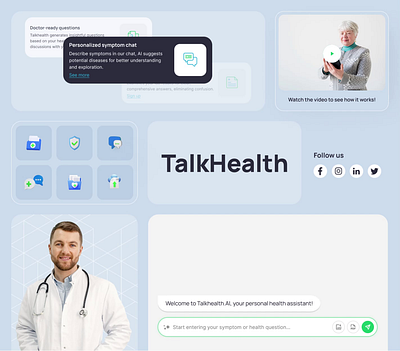 TalkHealthAi ai animation branding design doctors graphic design homepage logo medical minimal ui website