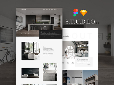Interior & Architecture Web Template architecture interior design interior mockup luxury modern photography product page sketch template ui design ui mockup ui template ui ux ux design website template