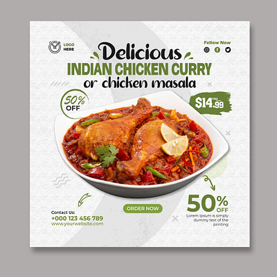 Delicious Chicken curry banner chef chef curry delicious food media restaurant restaurant menu social media social media design social media post visual identity