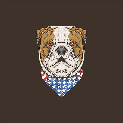 Bulldog Head bulldog design digital illustration dog drawing graphic design head illustration vector vintage