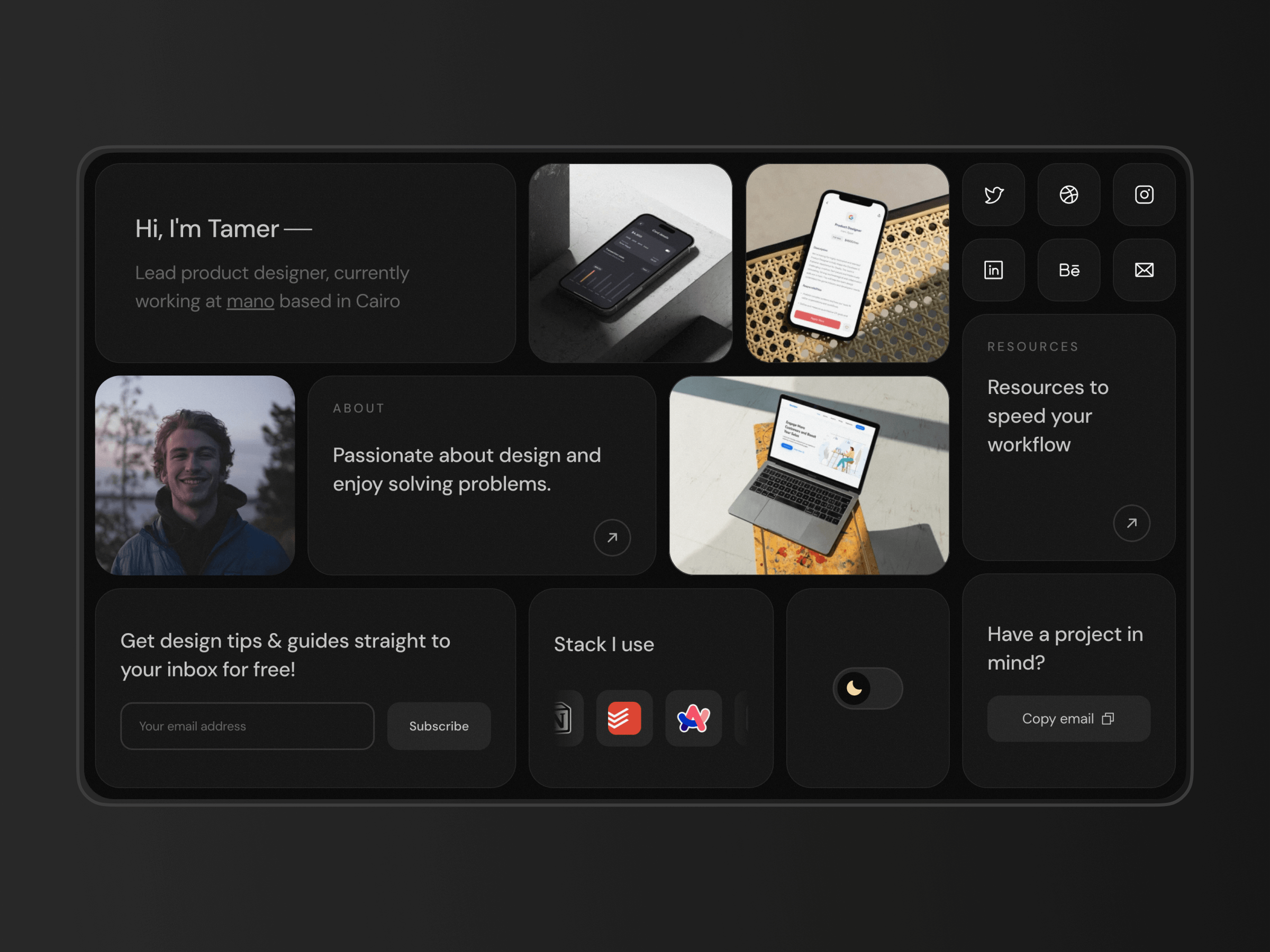 Bento-grid Portfolio By Tamer Magdy On Dribbble