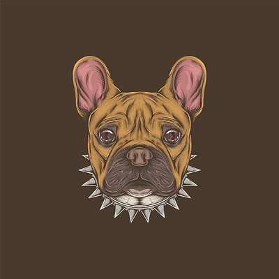 French Bulldog Head design digital illustration dog drawing french bulldog graphic design head illustration vector vintage