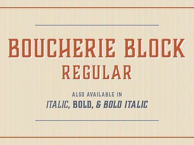 Boucherie Block Regular Font advertising banners boucherie block regular font branding commercial condensed deco display editorial headline logo magazine masculine monoline narrow opentype packaging poster publishing retro