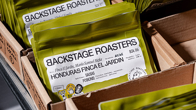 Backstage packaging brand branding coffee design identity illustration packaging symbol typography