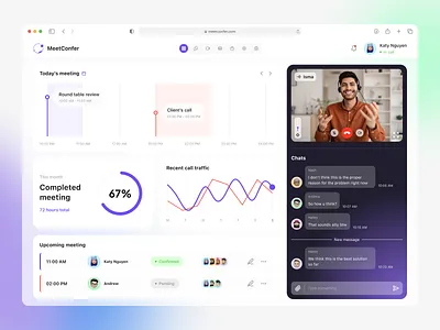 Meeting web app - Minimal Glassmorphism style app branding call chat dashboard design flat glass glassmorphism graphic design illustration meeting minimal minimalism ui vector videocall web webapp