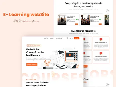 Enhancing User Experience in E-Learning Website UI Design. coursesellingui e learning learning ui onlineleearning uidesign uiux uxdesign webdesign website webui