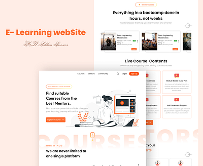 Enhancing User Experience in E-Learning Website UI Design. coursesellingui e learning learning ui onlineleearning uidesign uiux uxdesign webdesign website webui