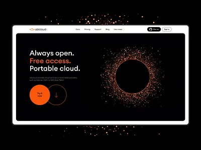 Site Design Cloud Services app black cloud design interface orange product service site startup ui ux web