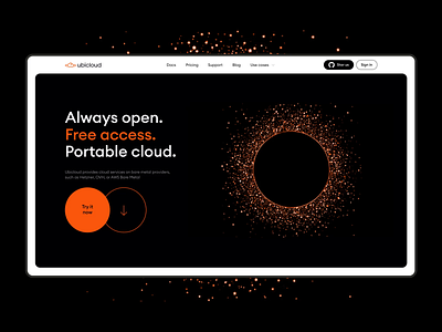 Site Design Cloud Services app black cloud design interface orange product service site startup ui ux web