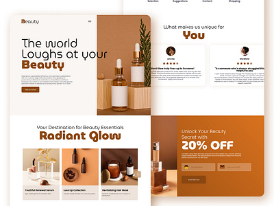 Perfume luxury brand's website landing page ui ux design mobile friendly.