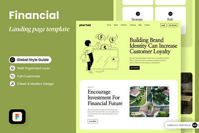 Financial Landing Page Template design kit figma financial financial app financial landing page financial landing page template financial web financial website landing page landing page template product landing saas landing sketch software startup landing page theme ui kit web design mockup website design website template