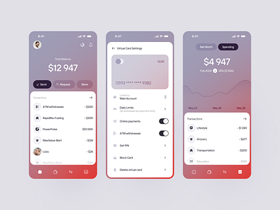 Online Banking App Concept app design mobile ui ux