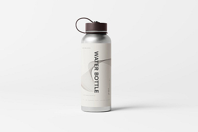 Aluminum Water Bottle Mockup 3d render advertising aluminum water bottle mockup branding detailed guide editable graphic design high resolution marketing product presentation professional looking smart object sporty design stainless steel user friendly