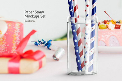 Paper Straw Mockups Set bendy blank blue cocktail colored drink juice mock mockup paper straw mockups set party soloma stripe tube tubule up water