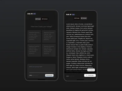 Ai Prompt App Ui Light & Dart ai app ai dark theme ai minimal ui ai tool ui app ui brand ui chatgpt ui clean app ui dark app ui dark chat app ui ui