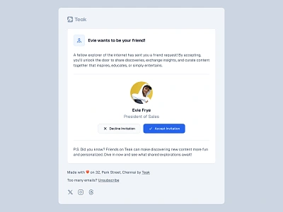 Add Friend 👥 email emails minimal saas web design