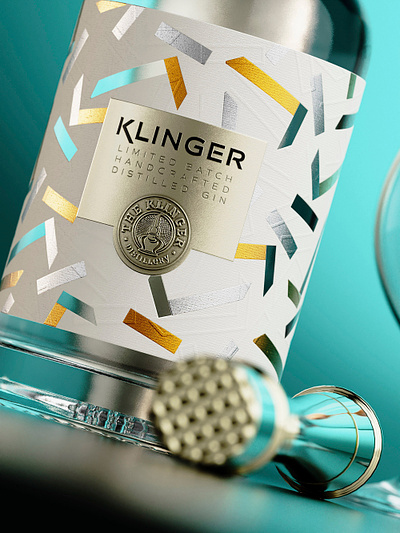 Gin Label Design for Klinger Distillery fusedlabeldesign klinger gin the labelmaker