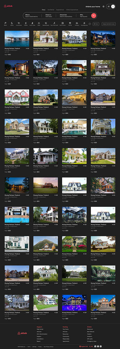Airbnb Landing Page Redesign app design ui ux web web design