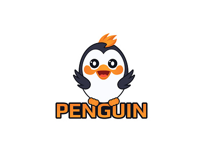 Cheerful Penguin Mascot Logo adorable animal antartica baby bird character cute design illustration little logo logodesign mascot penguin playful vector