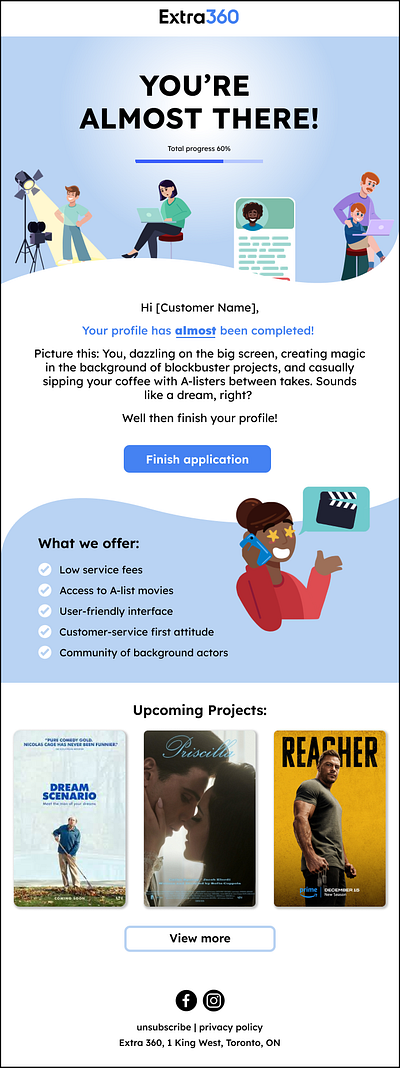 Finish Profile Email branding graphic design ui