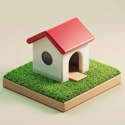 Doghouse 3d doghouse isometric minimal