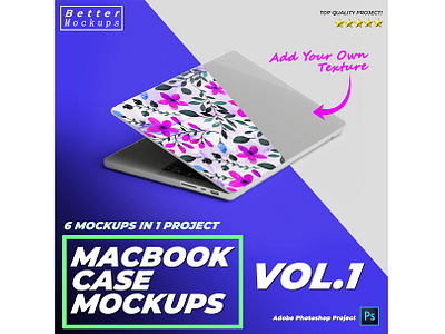 Macbook Case Mockup - Podbase Laptop Skin Case Mockup v1 bettermockups casestry creative ads digital marketing iphone case mockup laptop case laptop case mockup macbook air mockup macbook case macbook case mockup phone case mockup printful mockup printify