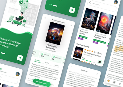 Book Reader App book clean daily ui figma library mobile product design ui ux design