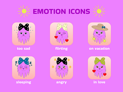 EMOTION ICONS design emotion icons emotion stickers figma graphic design icons illustration illustrator logo photoshop stickers ui
