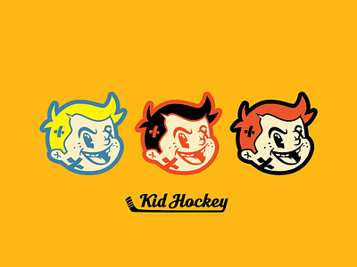 Kid Hockey {versions} apparel design artwork branding character concept design fashion graphic design illustration logo logo design vintage