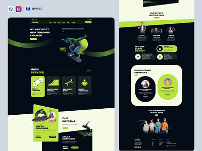 SkateFlow – Skateboard Lesson Elementor Template branding design elementor template ui web design