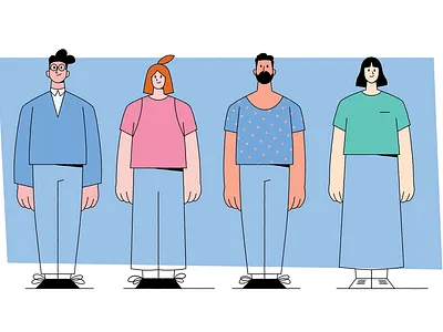 Characters cartoon characterdesign design flat ill illustration ui vector