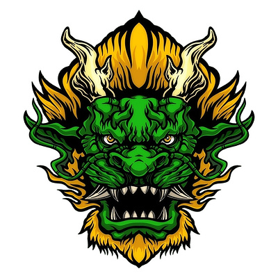Green dragon design graphic design illustration