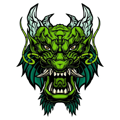 Green dragon design graphic design illustration