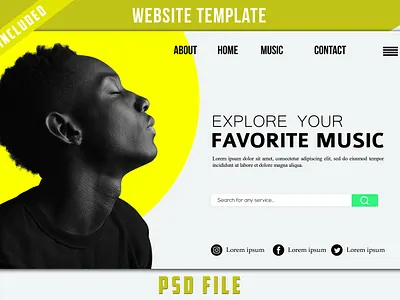 Website template design album cover album cover design branding graphic design landing page landing page design ui website website banner website template