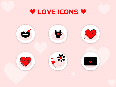 LOVE ICONS design figma graphic design icons illustration illustrator love love icons photoshop ui web