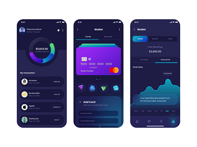 Wallet App UI Design graphic design ui