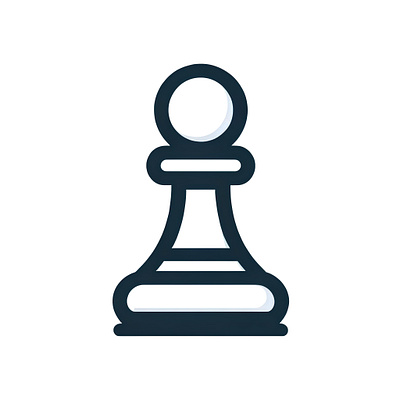 chess pawn icon black chess pawn classic chess pawn clear chess piece consistent thickness chess piece identifiable chess pawn illustration logo minimal detailing pawn minimalistic chess icon simplistic pawn design smooth line chess icon unified chess set style vector white background chess icon