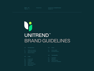 UNITREND™ Brand Guidelines brand identity branding design fashion graphic design guidelines identity illustration logo