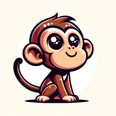 Cartoon Monkey Vector white background