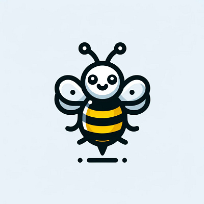 Cartoon Bee white background