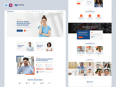 OptiCraft – Eyewear Glasses Optical Elementor Template branding design elementor template ui web design