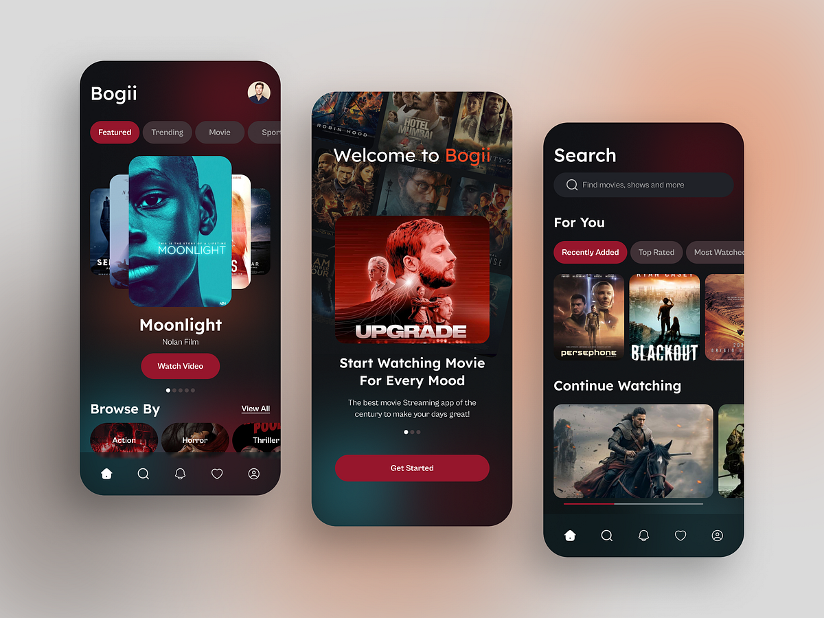Browse thousands of Movie Streaming Mobile App images for design ...