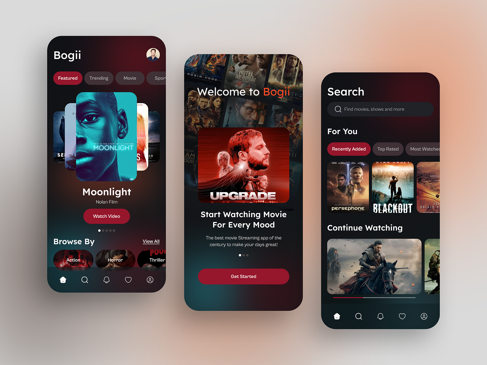 Movie Streaming App - Mobile Concept by Nure Afrin Era on Dribbble