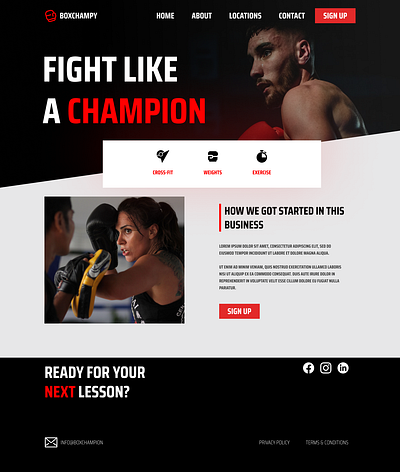 UI/UX Project | Boxing Web branding design ui ux web desgin