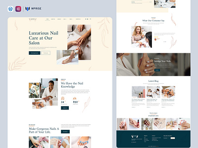 OpalNails – Nail Parlor & Beauty Care Elementor Template branding design elementor template ui web design