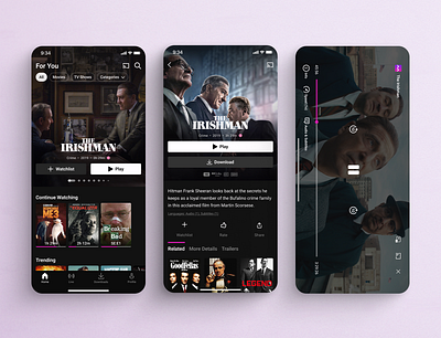 StreamWave app branding cinema dark mode movie movie app movie streaming ott streaming tv shows ui ux