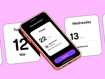 Scheduling Illustration calendar design figma illustration illustrator iphone phone rosek scheduling vector