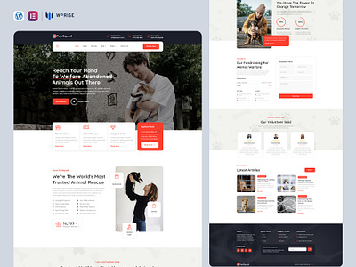 PawSquad – Pet Care & Rescue Template branding design elementor template ui web design