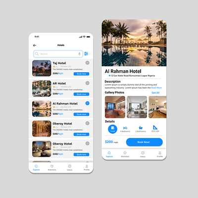 Hotel App UiUx Design branding graphic design hotel app ui product design ui