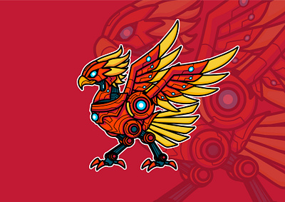 Mecha Phoenix bird cartoon character character design design graphic design illustration mecha phoenix robot